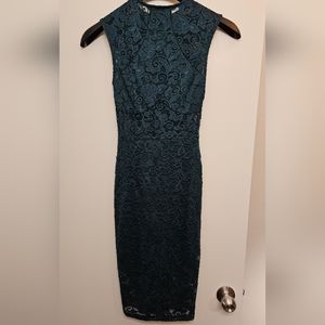 Windsor emerald green lace party dress, size xs